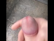 Preview 2 of Straight college guy Trying not to get caught jerking big dick at work and cumming loud huge cumshot