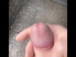 Straight college guy Trying not to get caught jerking big dick at work and cumming loud huge cumshot