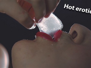 ♥ MarVal - very Erotic Video with Body Parts Closeup and Ice Cube Playing ♥