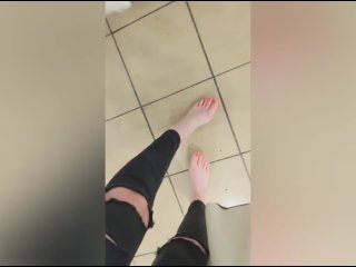foot tease, old young, public foot tease, small tits