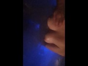 Preview 2 of Mom sits ontop stepson in hot tub and fucks him