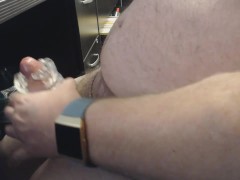 PINK lace panties with amature toy and cumshot