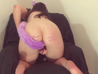 Thank You Video for My First Onlyfan!Masturbating with Butt_Plug and Dildo