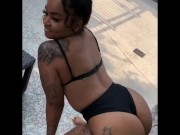 Preview 1 of Sexy Thick Ebony Slut Twerking Outside