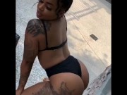 Preview 2 of Sexy Thick Ebony Slut Twerking Outside