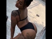 Preview 3 of Sexy Thick Ebony Slut Twerking Outside