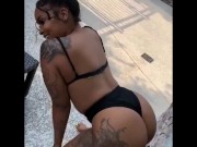 Preview 5 of Sexy Thick Ebony Slut Twerking Outside