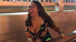 At An Amusement Park A Lesbian Manipulates Her Girlfriend Until She Touches Her Pussy