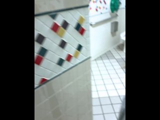 Sneaky finger fuck in movie theater & risky creampie in public bathroom POV
