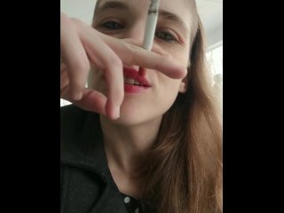red lipstick, solo female, smoking fetish, verified amateurs