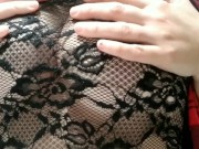 Preview 2 of Breast massage through lace shirt