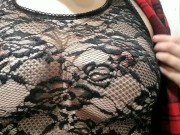 Preview 3 of Breast massage through lace shirt
