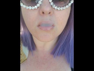 sunglasses, smoking fetish, smoker, giant tits