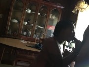 Preview 3 of Ebony Milf Wife Fucked Rough At The Dining Room Table