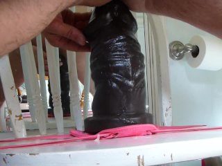 Sloppy loose asshole after Mr Hankey dildo ride