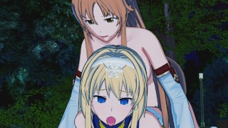 Sword Art Online - Asuna Pounds Alice (Futanari Hentai)