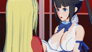 DanMachi - Hestia X Haruhime Lesbian 3D Hentai
