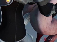 Female alien gets fucked hard by sci-fi explorer in spacesuit on exoplanet