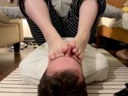 Preview 2 of Girlfriend rubs her smelly feet on my face