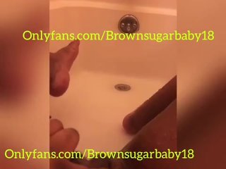 teen, shower, ebony, masturbation