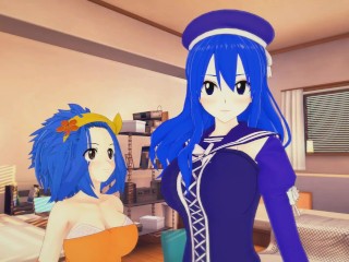 (3D Hentai)(Fairy Tail) Sexe Avec Juvia et Levy