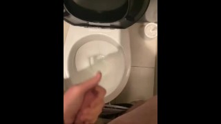 Wanking in gym toilets again with big cumshot nearly got caught
