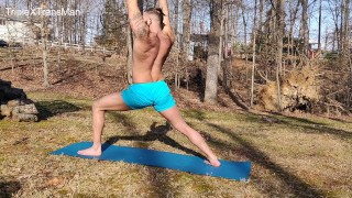 Shirtless Outdoor Yoga