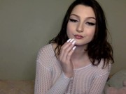 Preview 3 of TASTING MY PUSSY + FUCKING MYSELF WITH GSPOT VIBE DILDO--TEEN CAMGIRL CB