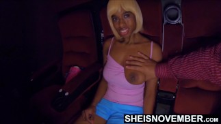 My Huge Natural Ebony Breasts Fondled By My Mothers Horny Husband In Cinema