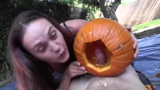 Stepsister makes fuck a pumpkin - Josi Valentine - Taboo Handjobs