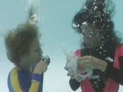 Sexy Blonde and Brunette Underwater in Swimming Pool Scuba Diving PART 2