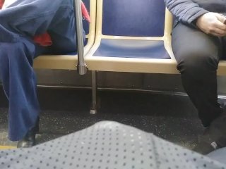 public, bulge on train, big duck bulge, big dick