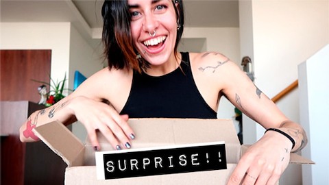 (preview) Unboxing and testing Rainbow Dildo - Eli Skye