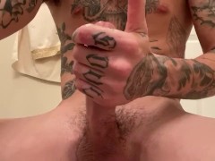 hot tattooed guy gets bored and cums