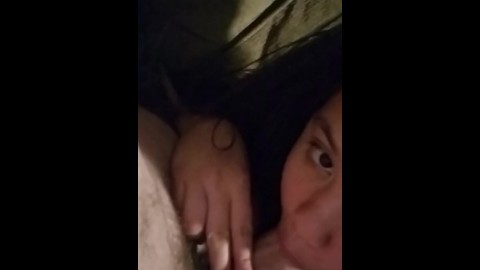 Dirty slut sucks my dick