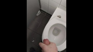 Masturbate and cum lick on school toilet