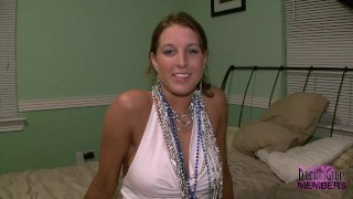 Big Tit Spring Break Slut Fingers Her Pussy Back At Our Place