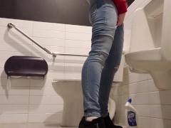Playtime At The Urinal: Standing Piss Through My Fly Like A Man - Screenshot 6 of 16 - Petite