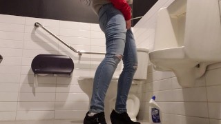 Playtime At The Restroom Standing And Taking A Manly Swig Through My Fly