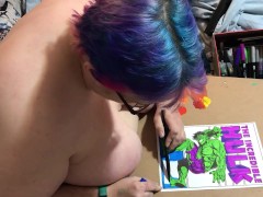 Busty BBW Colors The Hulk