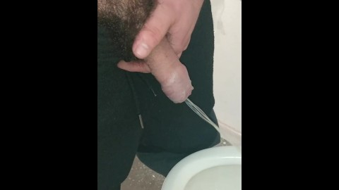 Peeing and Shooting Cum on public sink