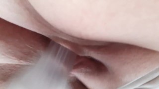 Chubby Pussy Squirting and Pissing Up Close