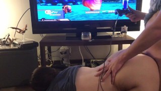 While Her Boyfriend Plays Games A Cute Girl Gets Fucked