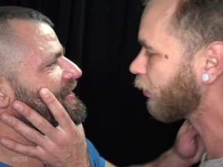 Two Hairy Cocksukers Going At It