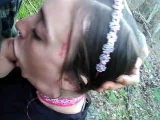 Mountain side spitty drool facefuck