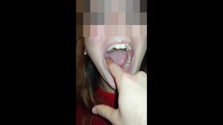 Girl Biting Her Finger Sharply Sensitive Content