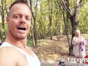 Preview 2 of Random Dude Bodo BANGS Milf Slut Jana Schwarz in Park hitzefrei.dating