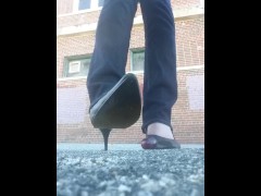 Black Heels Crush and Squish Grapes