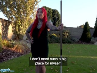 Public Agent Sabien Demonia gets her big tits out and pussy fucked screenshot number 2