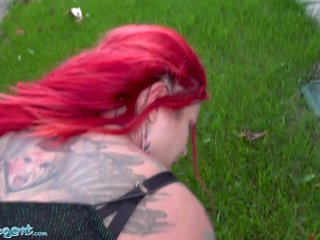 Public Agent Sabien_Demonia gets her big tits outand pussy fucked